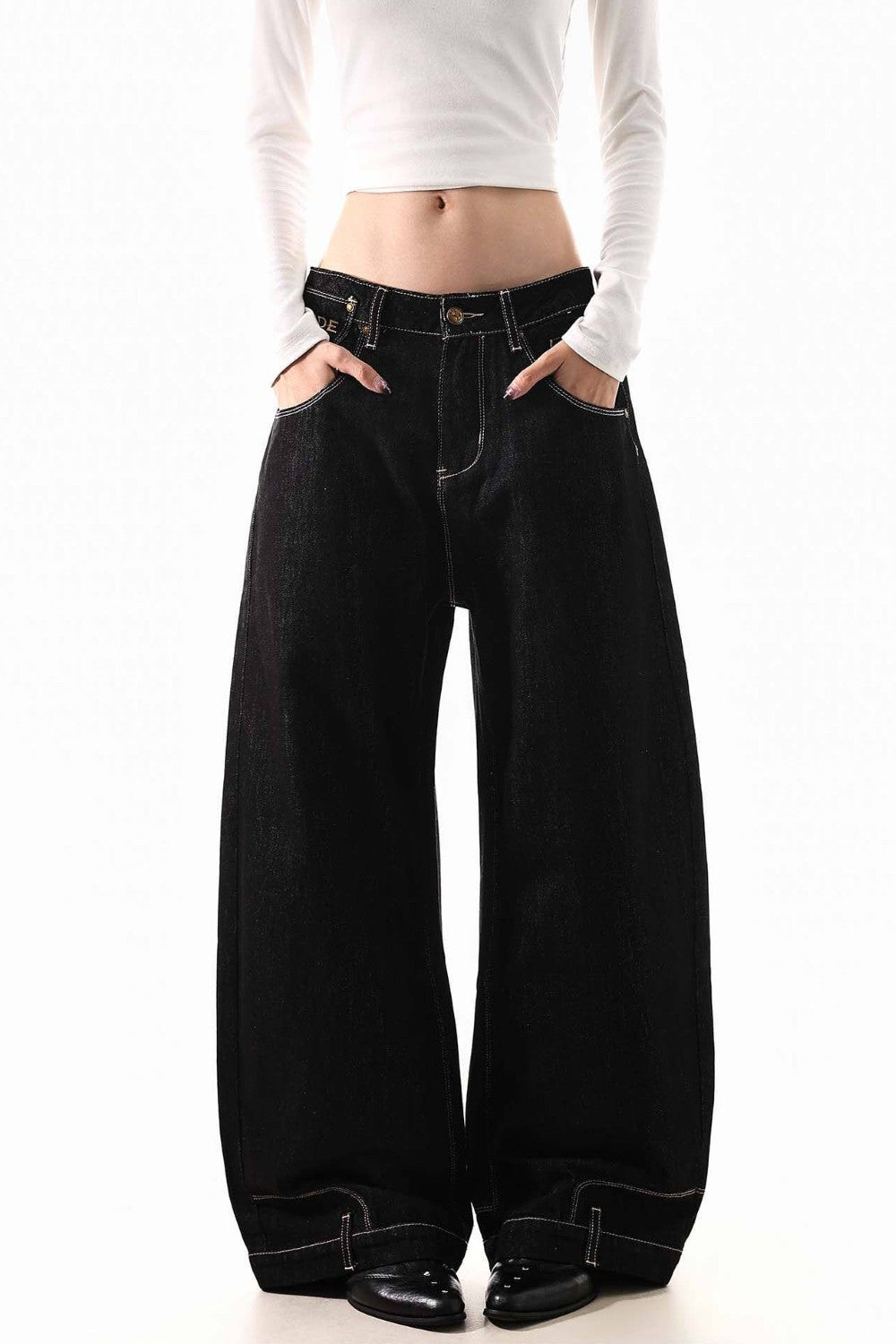 Paris Button Wide Jeans
