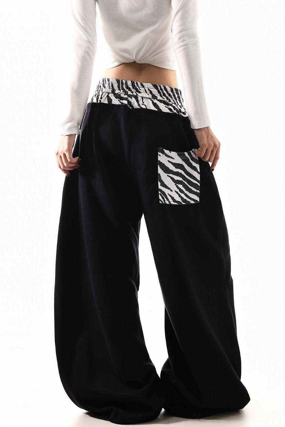 Double-Waist Zebra Sweatpants