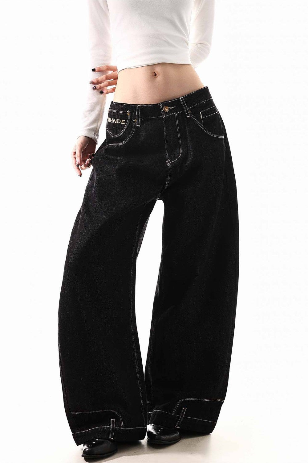 Paris Button Wide Jeans