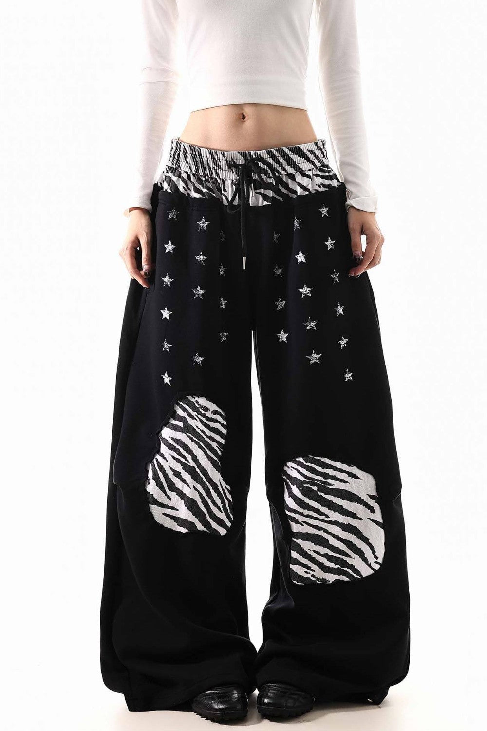Double-Waist Zebra Sweatpants