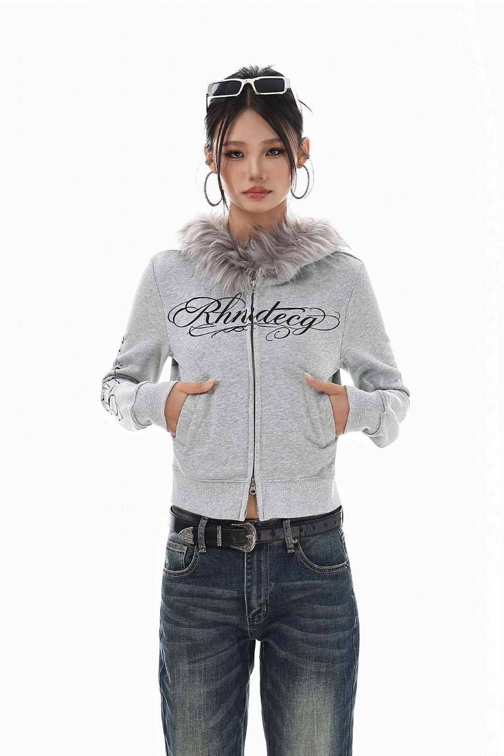 Frosted Fur Collar Jacket