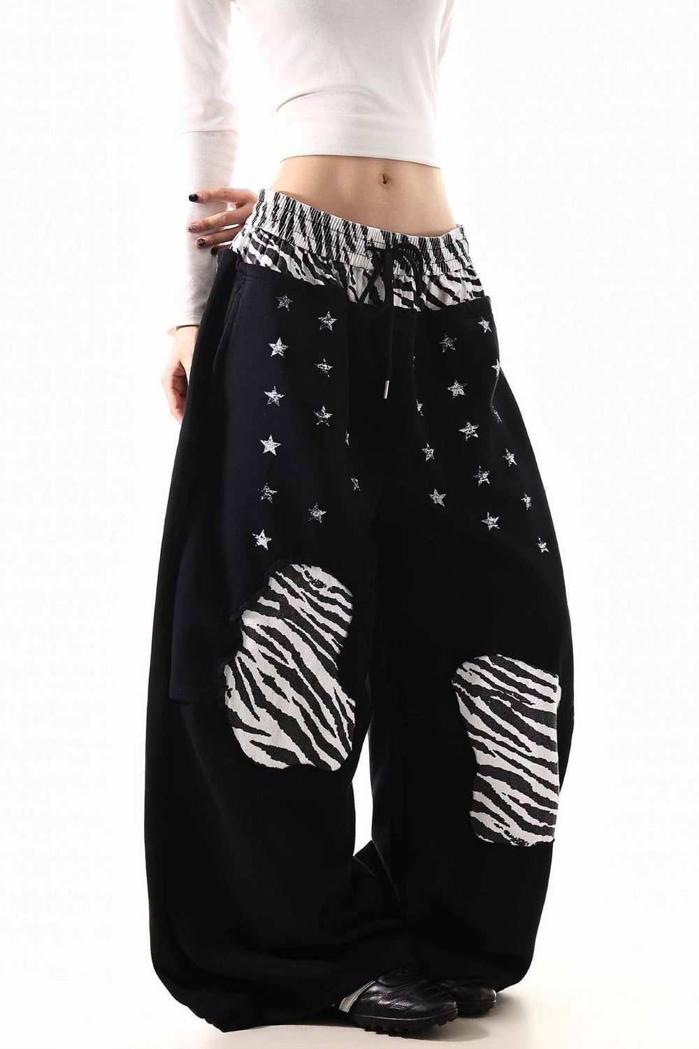 Double-Waist Zebra Sweatpants