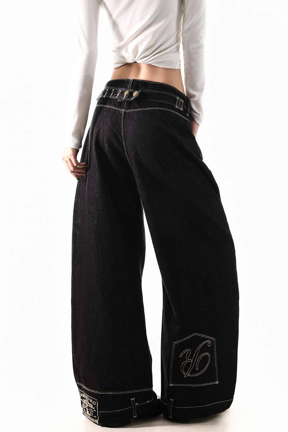 Paris Button Wide Jeans