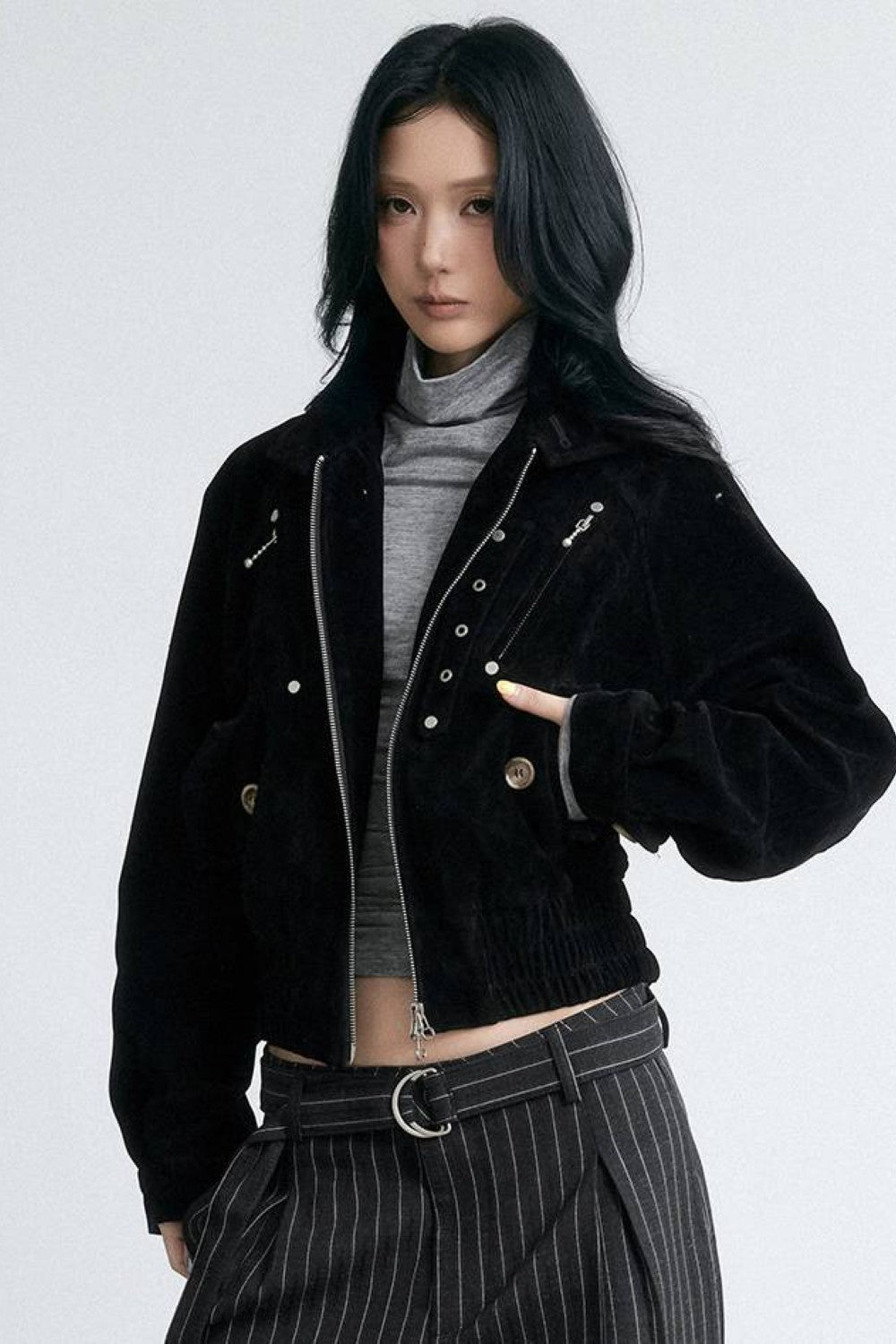 Studded Horizon Cropped Jacket
