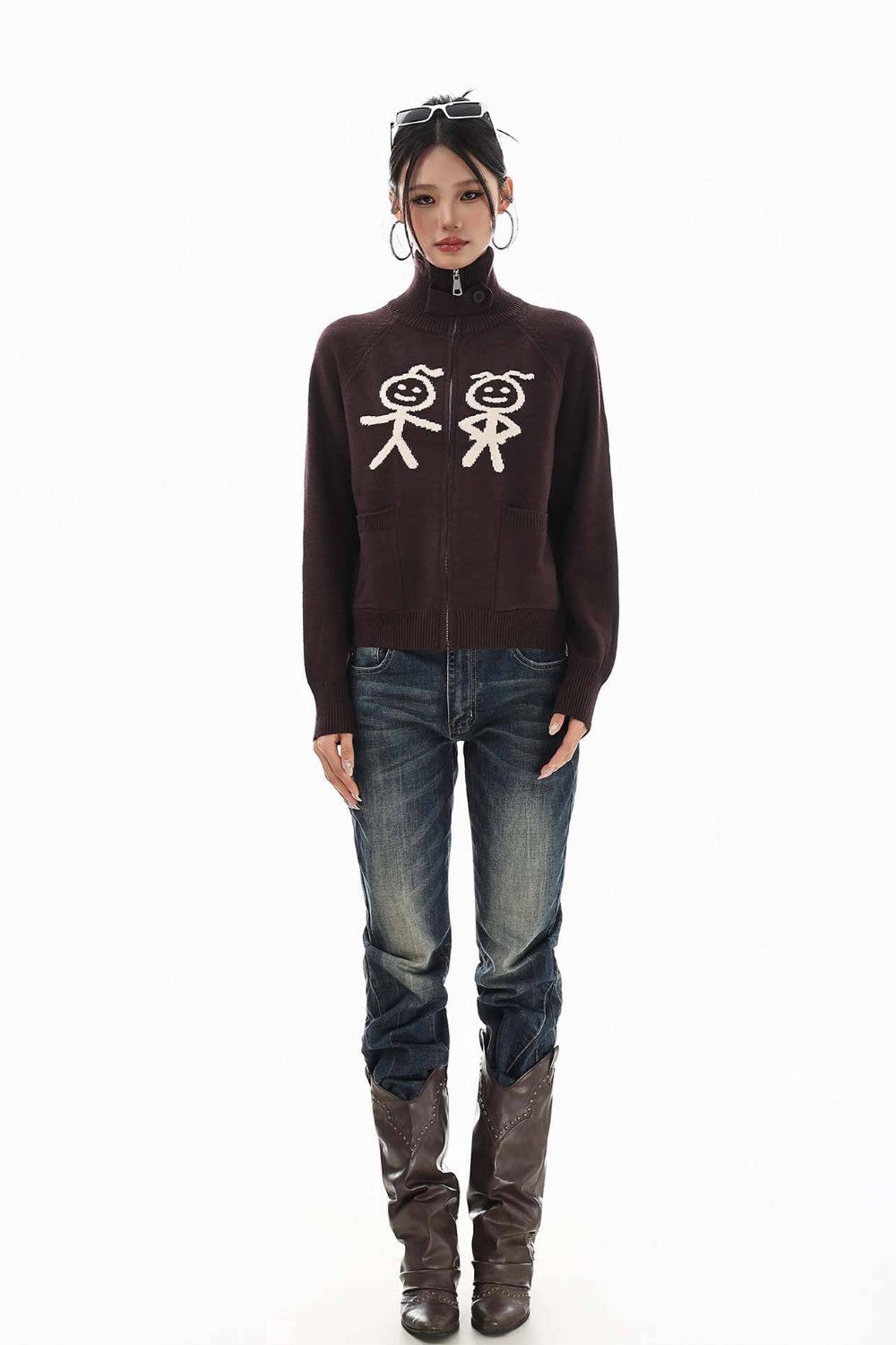 Retro Figure Knit Jacket