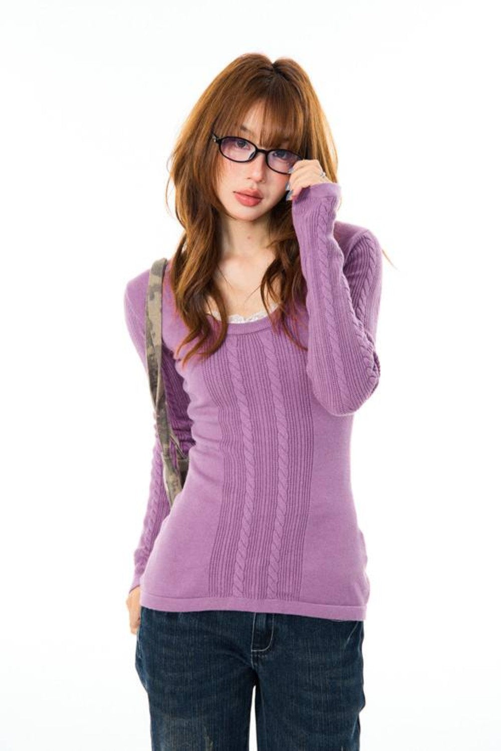 Amethyst Cable Knit Top