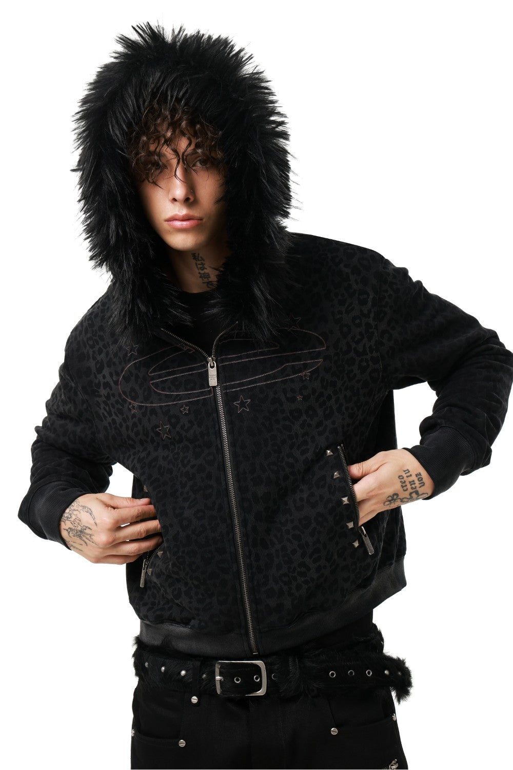 Blackout Leopard Fur Jacket