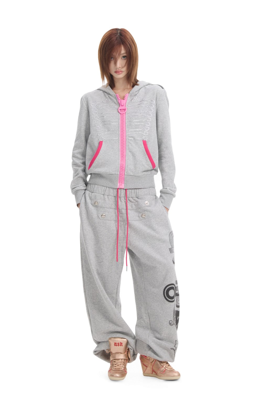 Pink Chrome Court Sweatpants