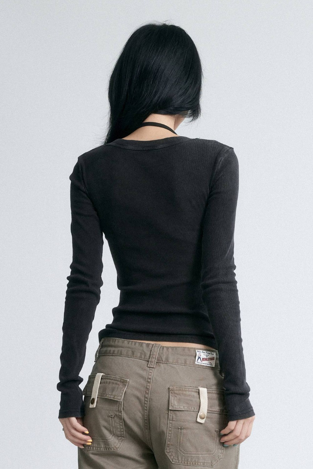 Washed Midnight Henley Top