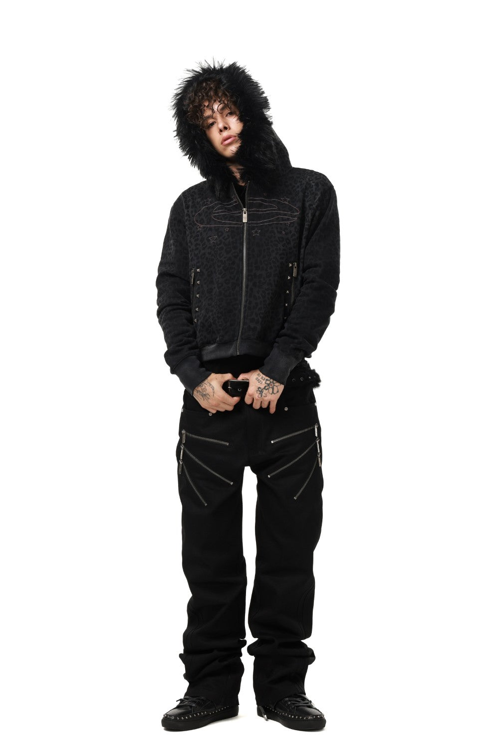 Blackout Leopard Fur Jacket