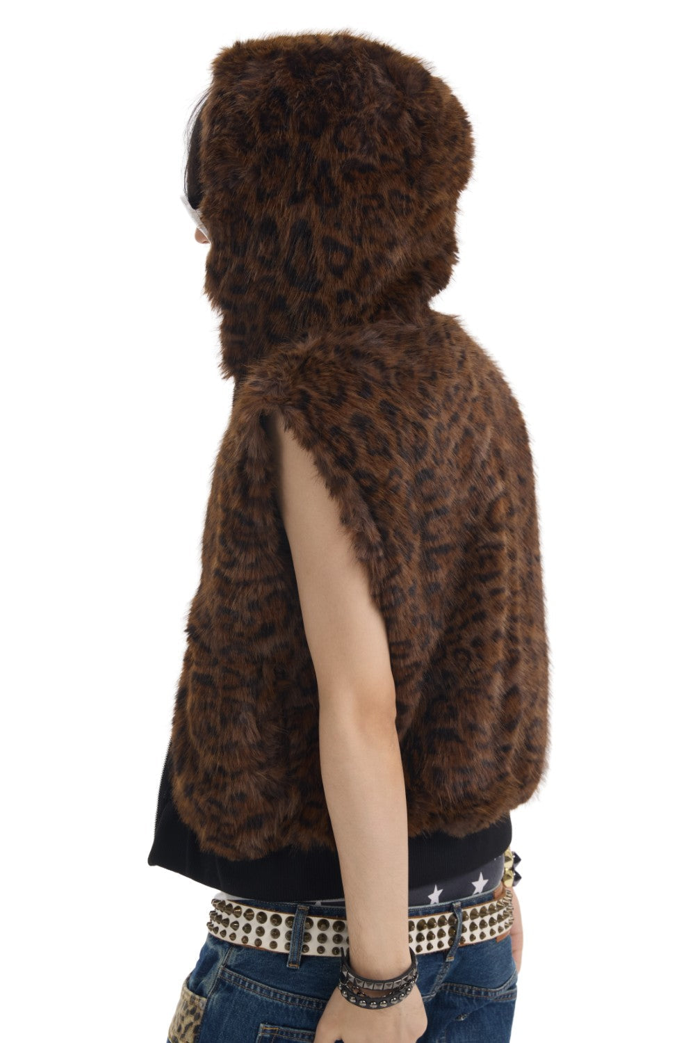 Reversible Leopard Denim Vest