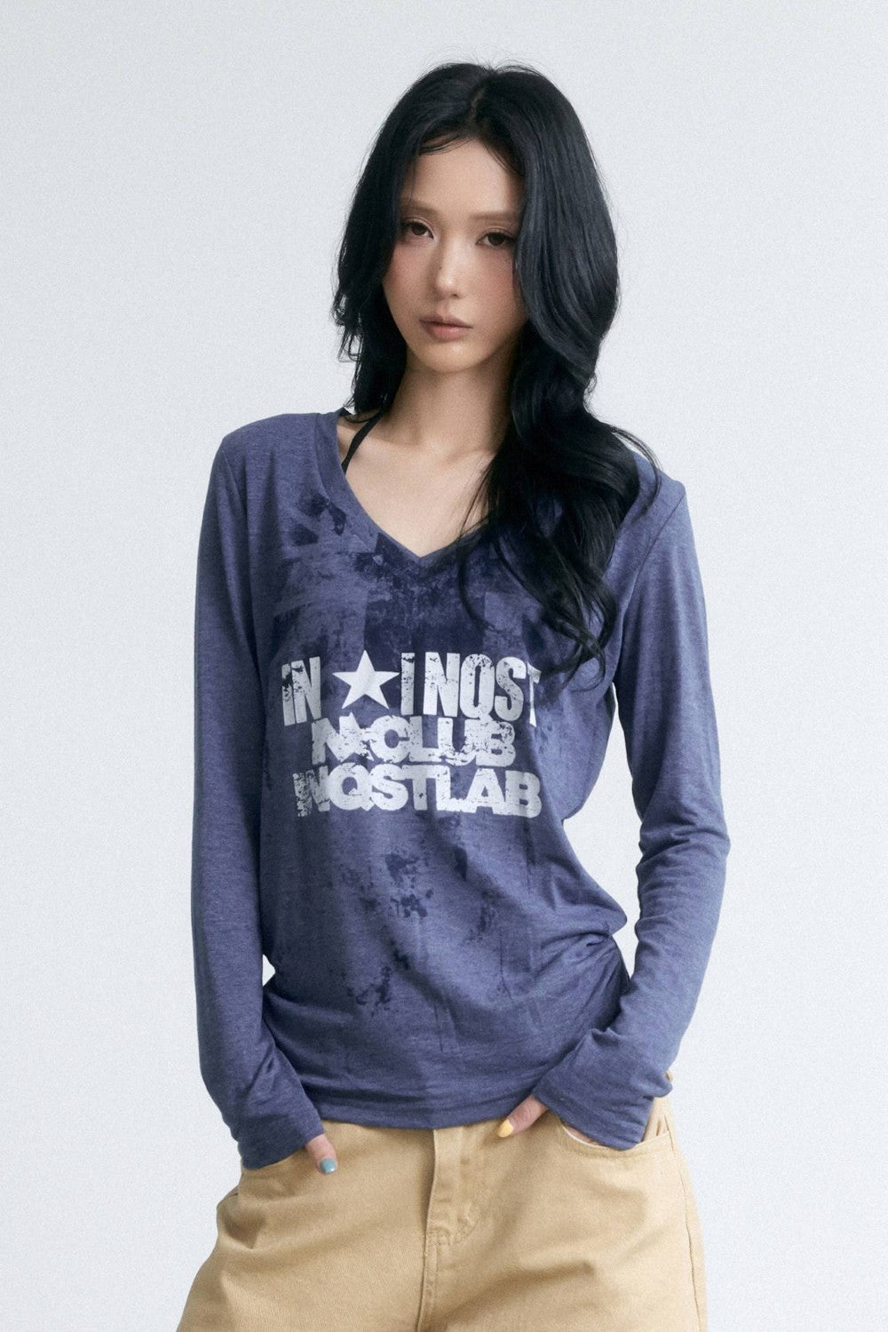 Echo Graphic V-Neck Top